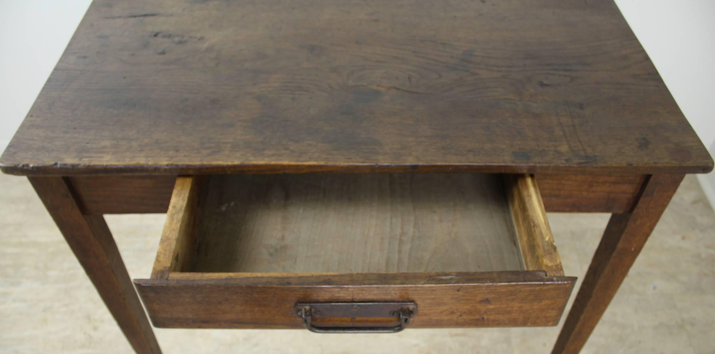 Antique One Plank Oak Side Table 1