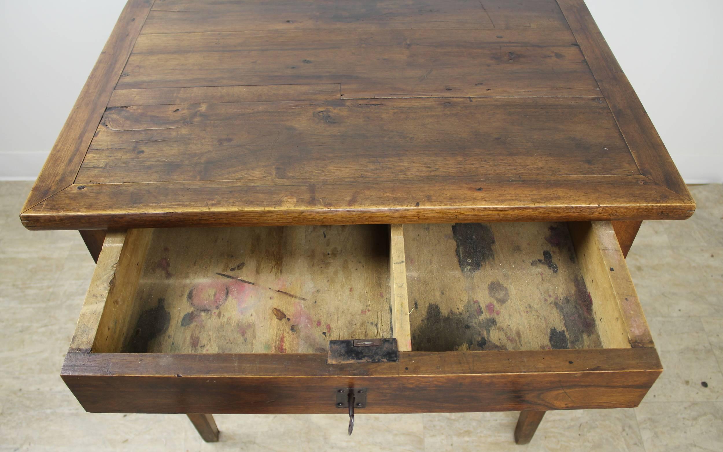Antique Walnut Side Table with Framed Top 1