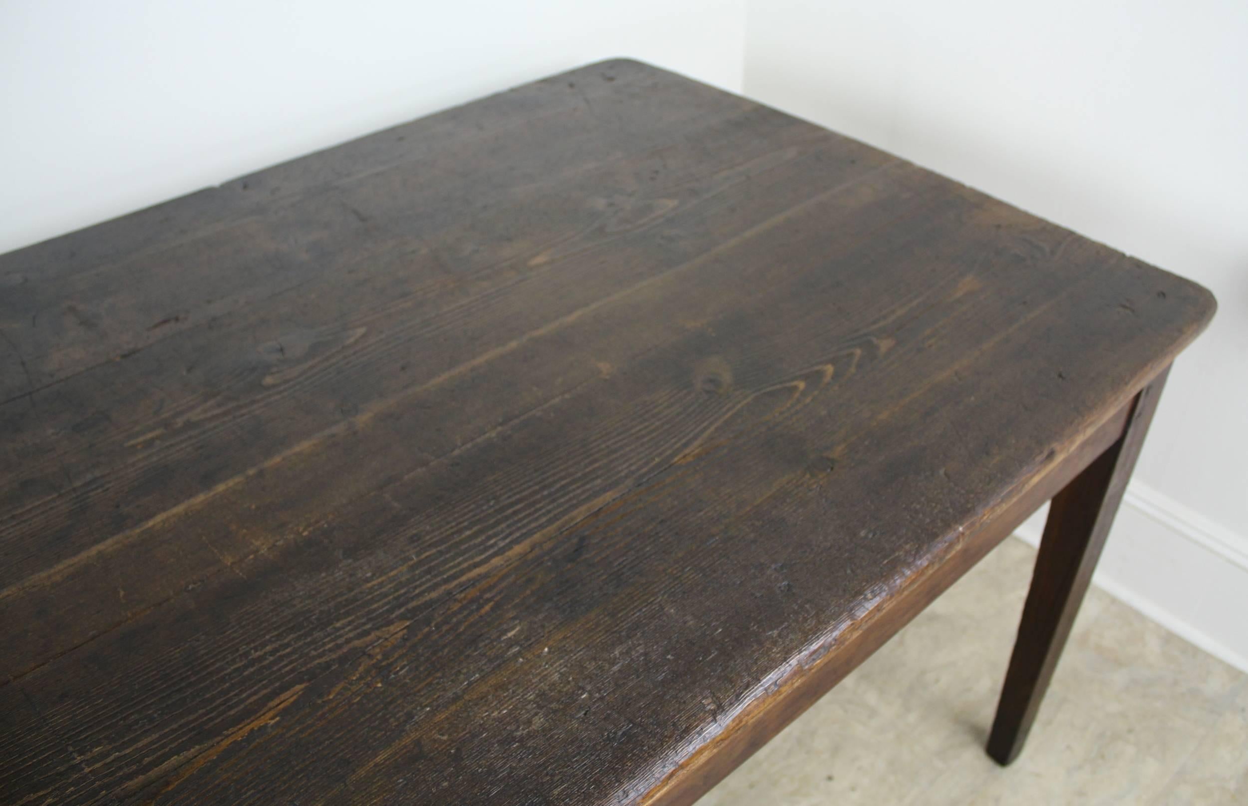 Antique French Scrubbed Top Pine Farm Table 2