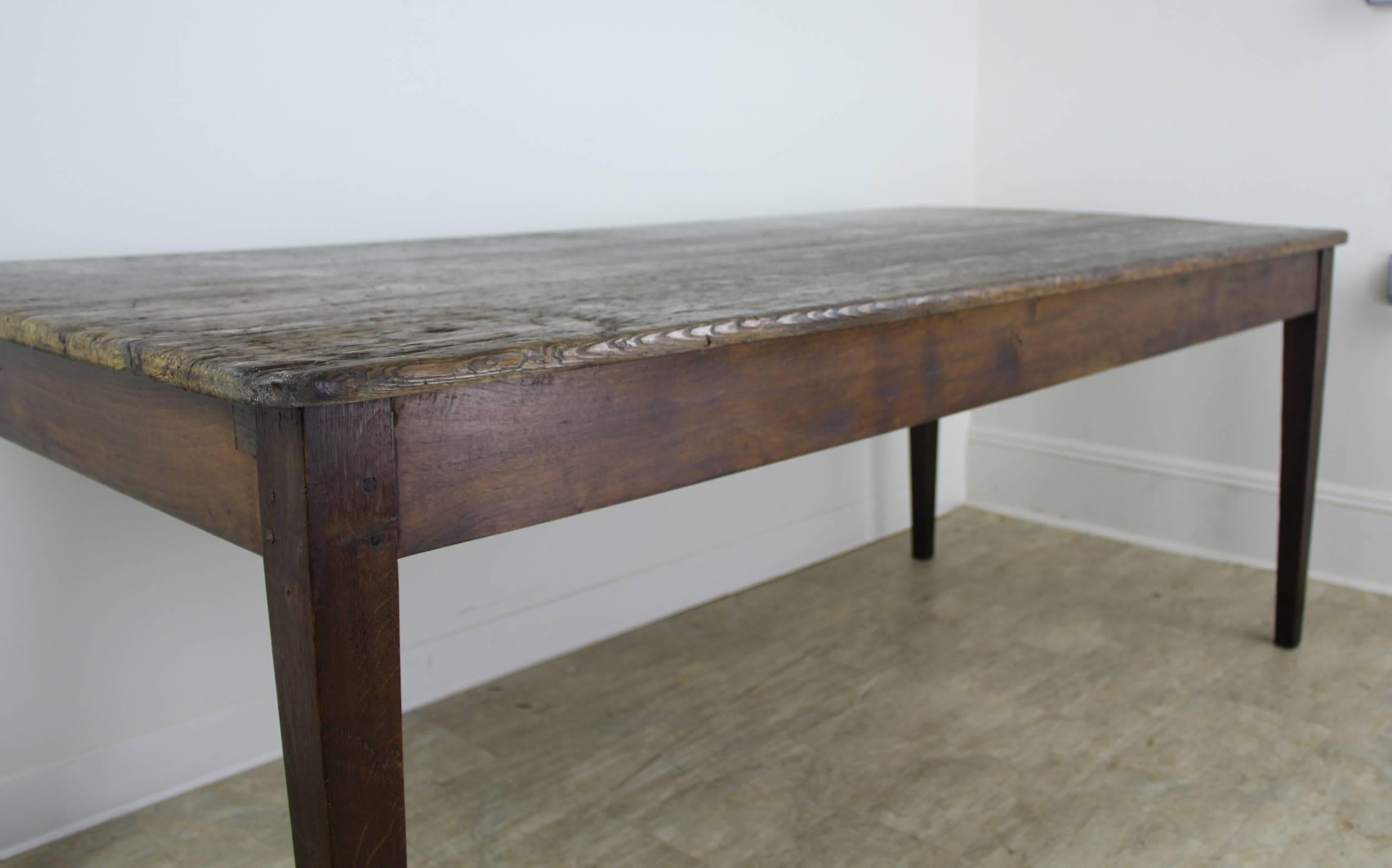 Antique French Scrubbed Top Pine Farm Table 3
