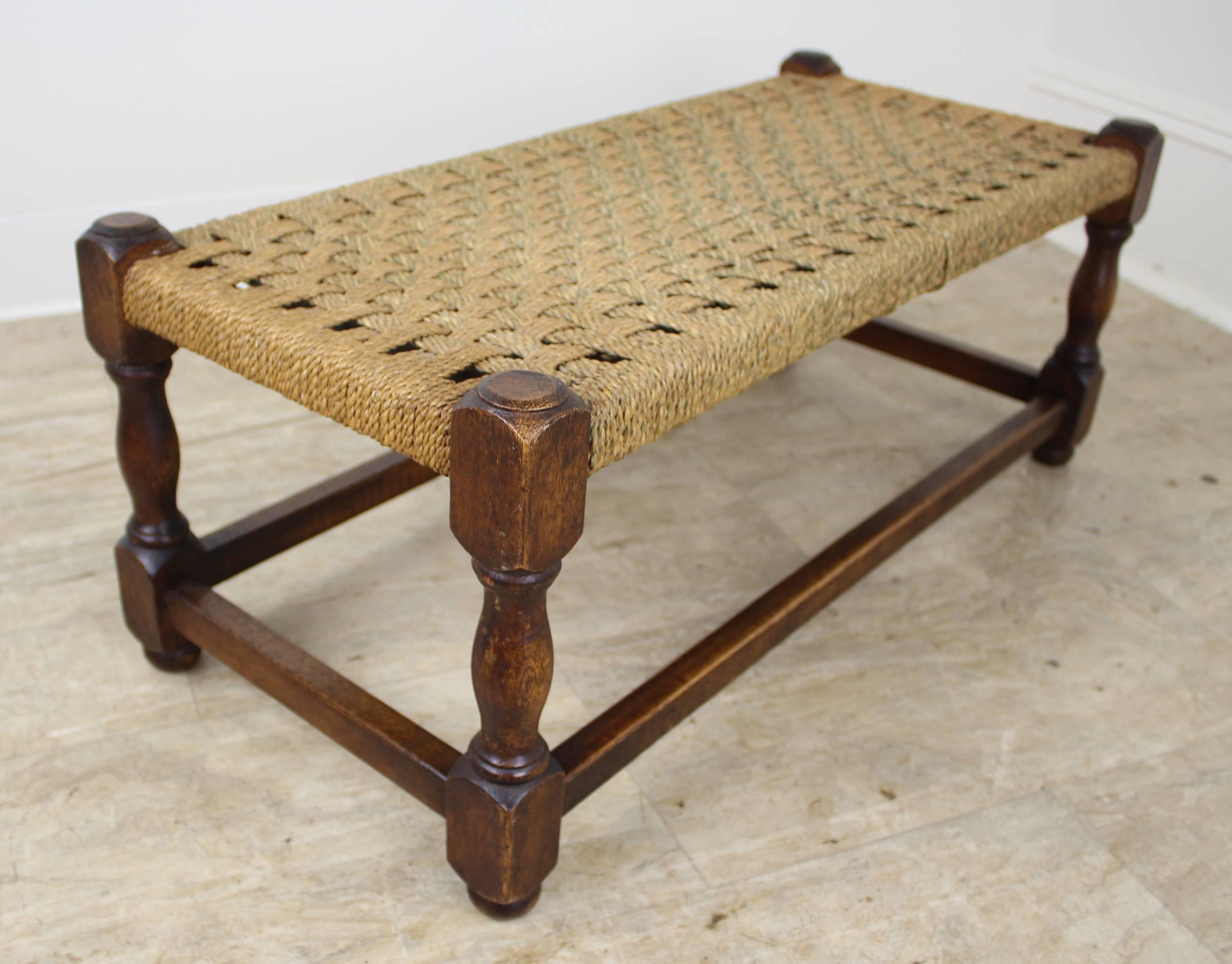 Antique English Oak String Stool In Good Condition In Port Chester, NY