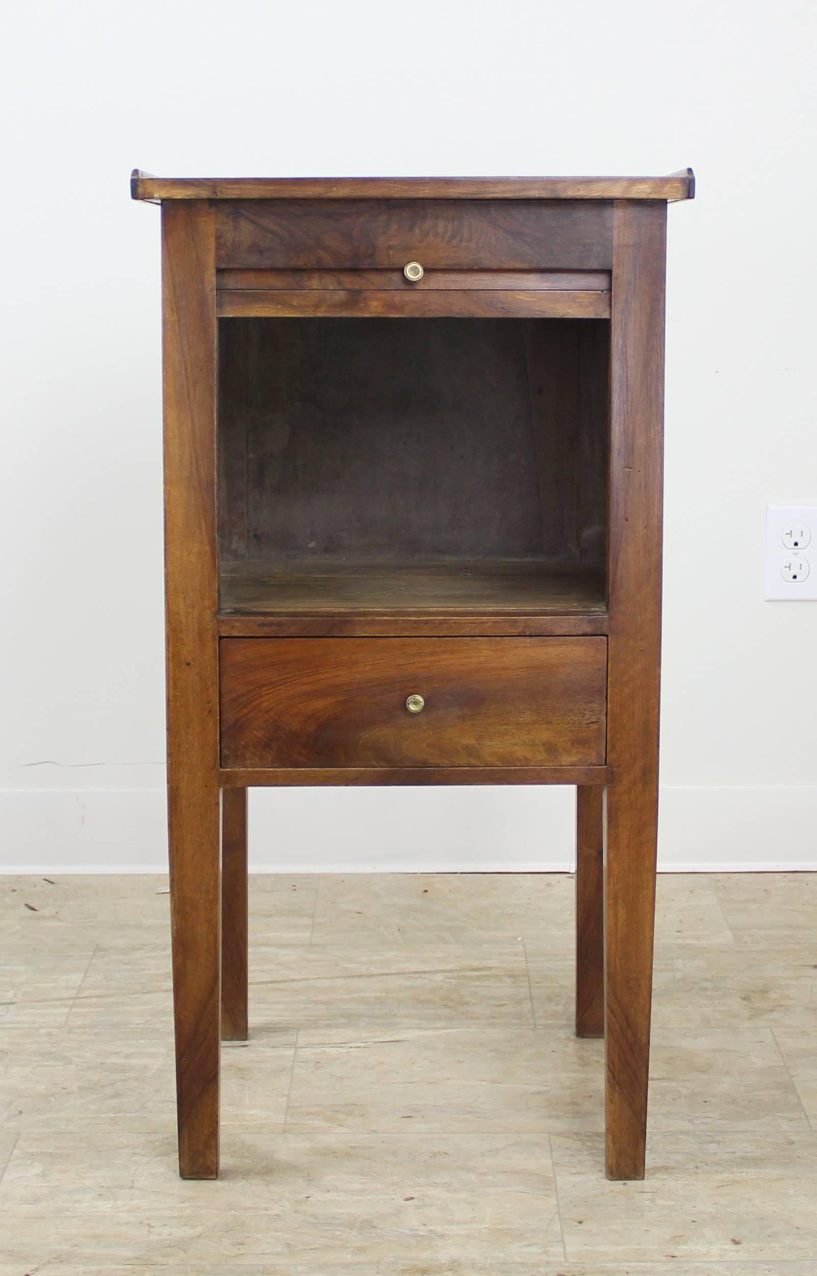Antique French Walnut Side Cabinet with Tambour Front In Good Condition In Port Chester, NY