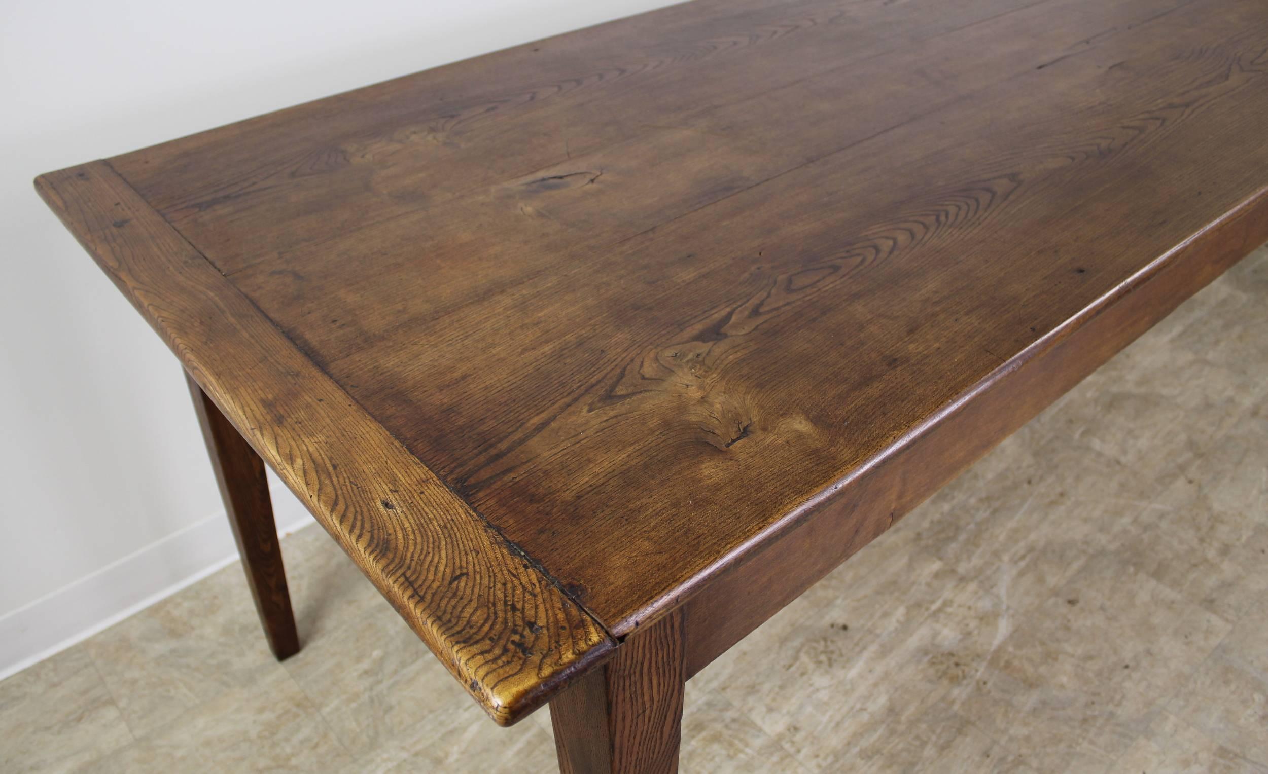 Large Antique Elm Farm Table In Good Condition In Port Chester, NY