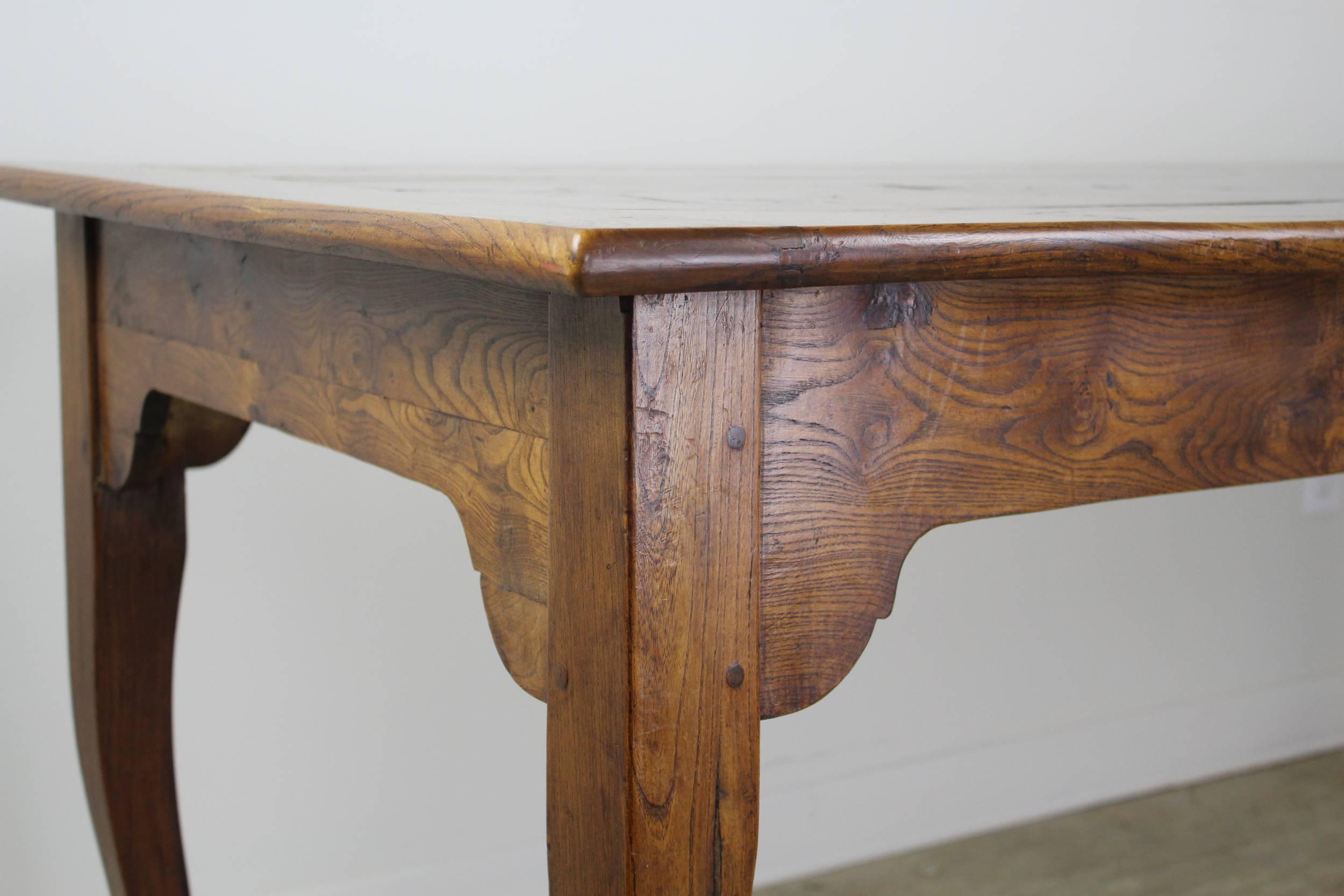 Dramatically Grained Elm Louis XV Dining Table 2