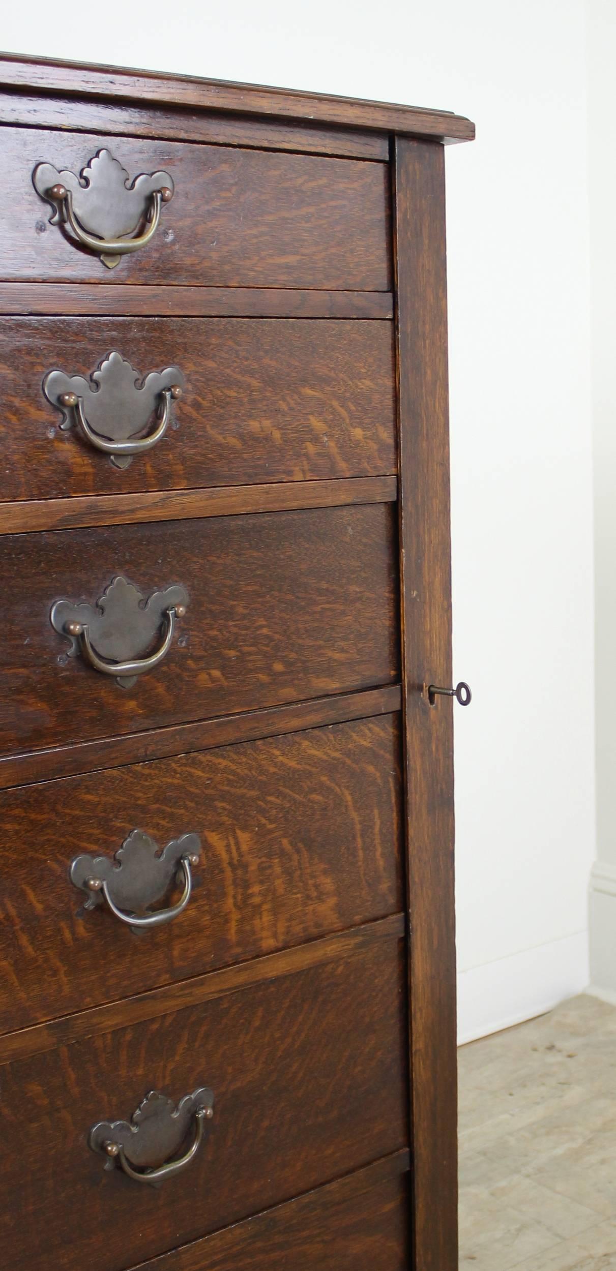 Late 19th Century Antique English Oak Wellington Chest