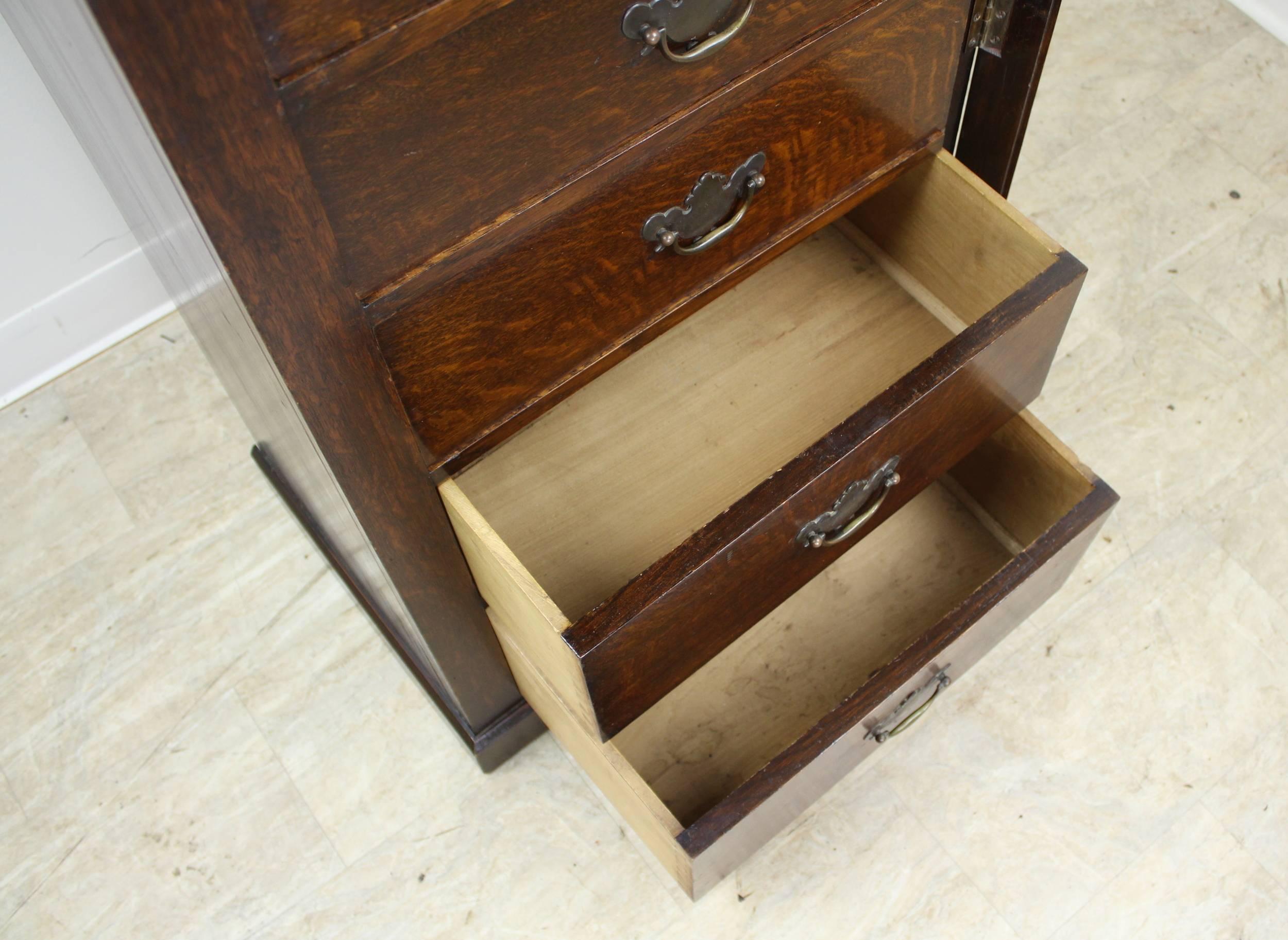 Antique English Oak Wellington Chest 4