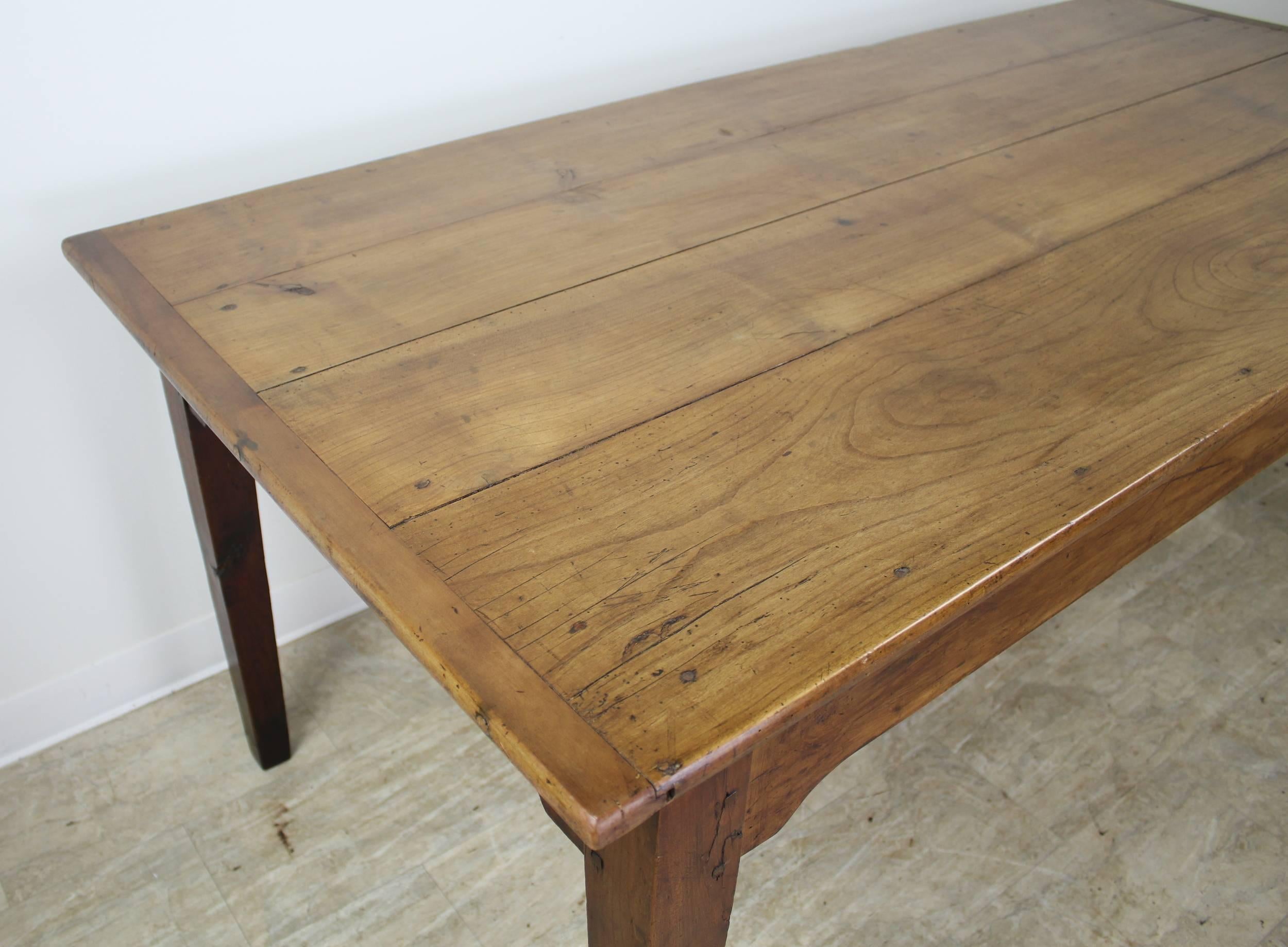 Late 19th Century Wide Antique Cherry Farm Table