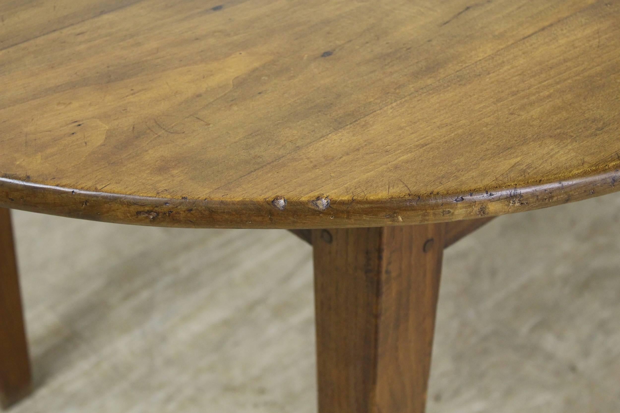 Antique Oval Poplar Dining Table with Oak Base In Good Condition In Port Chester, NY
