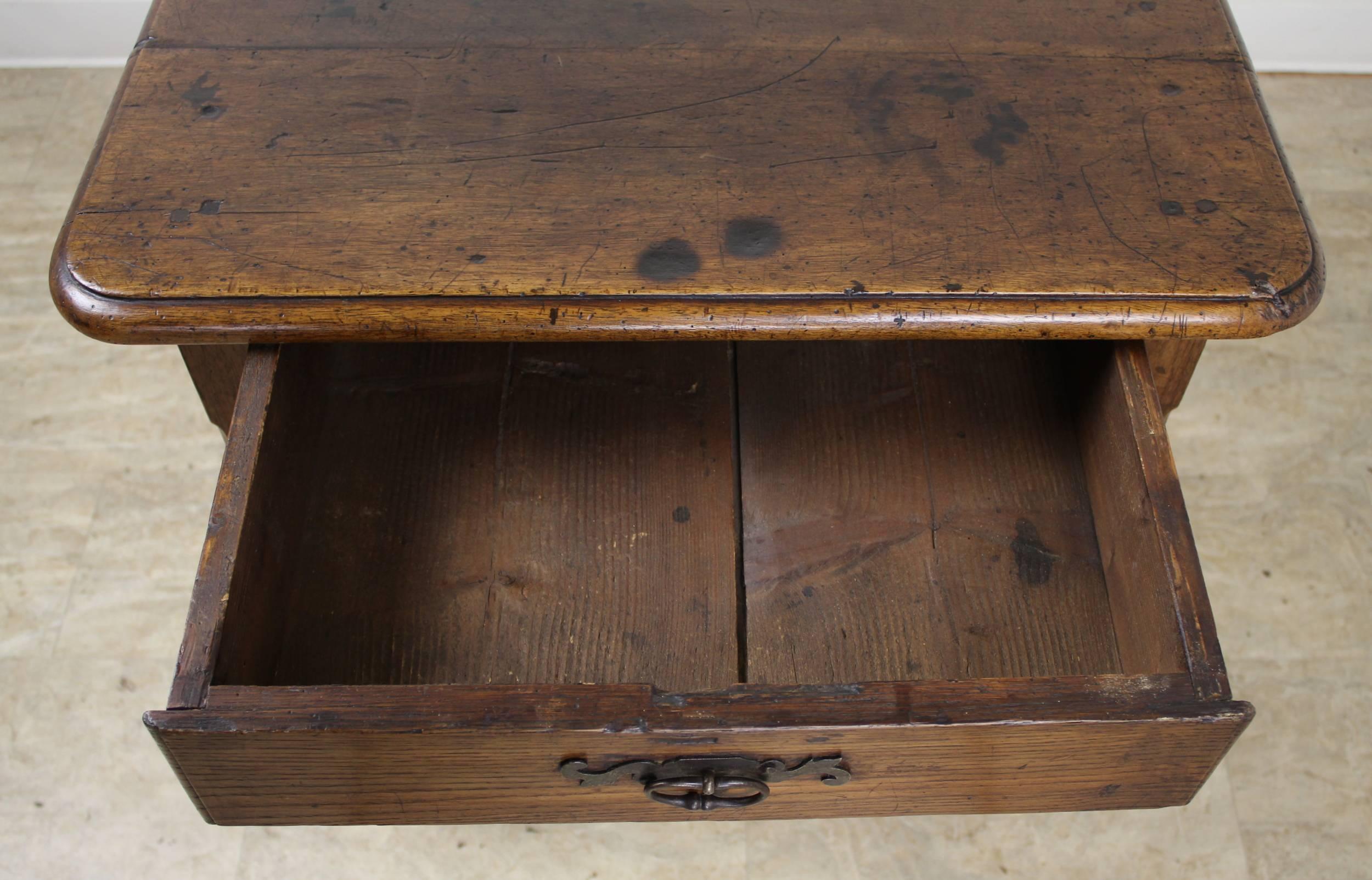 Antique Walnut Side Table, Original Iron Hardware 2