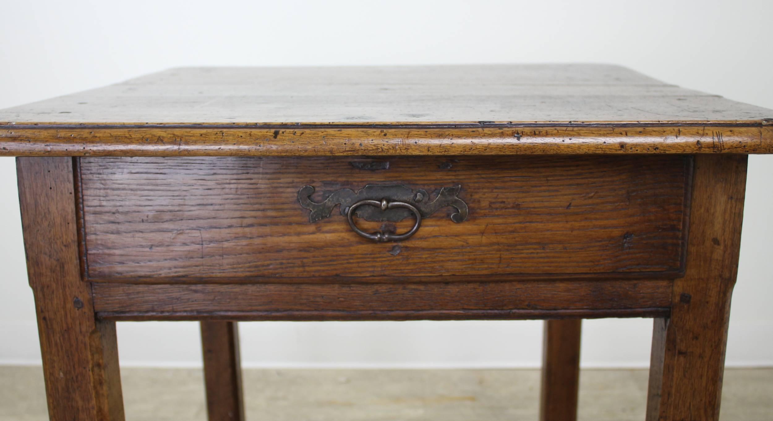 Antique Walnut Side Table, Original Iron Hardware 1