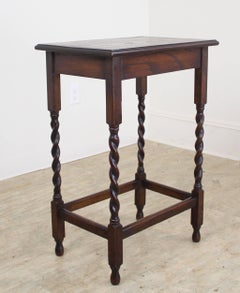 Antique Oak Barley Twist Side Table