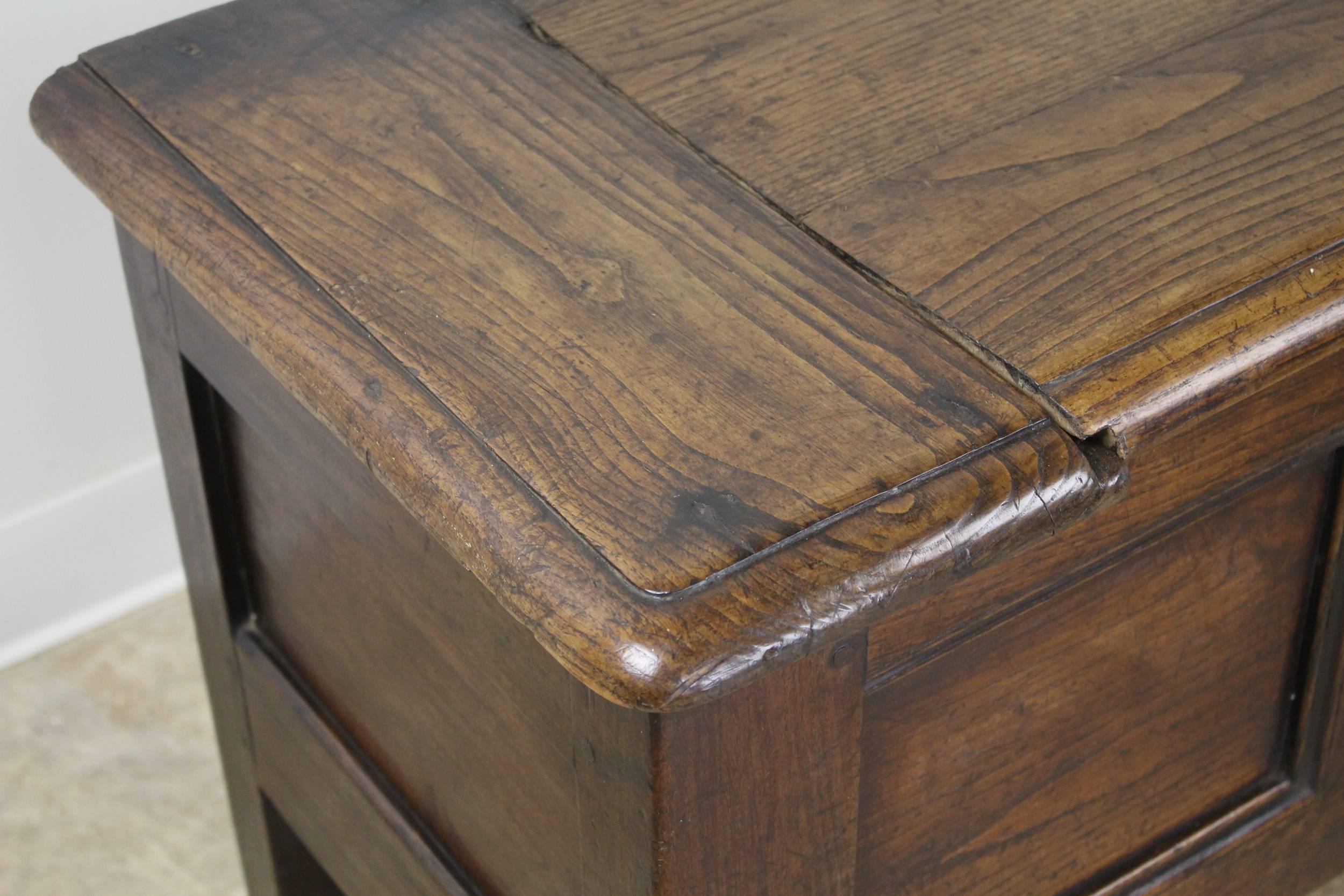 Antique French Chestnut Coffer 1