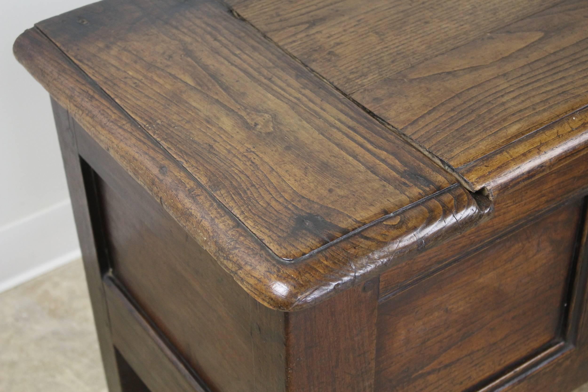 Antique French Chestnut Coffer 1