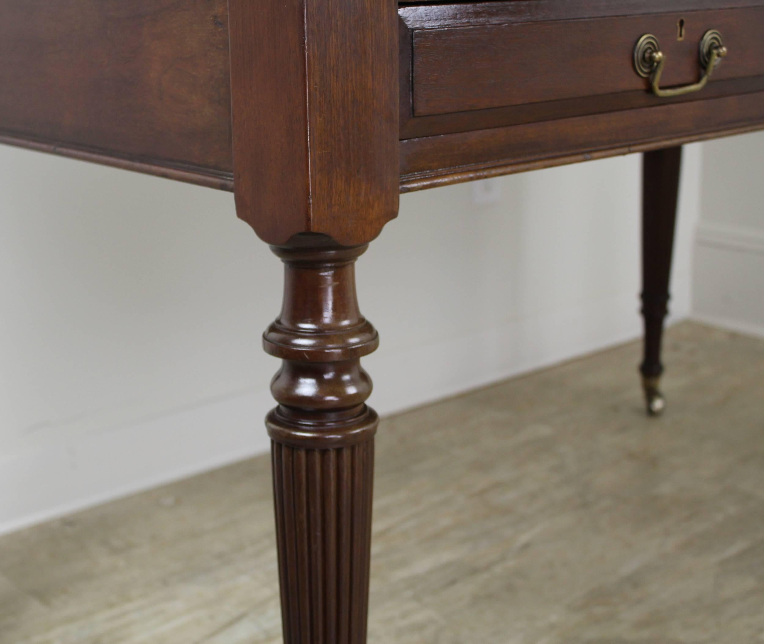 Antique Walnut Leather Top Writing Desk 2