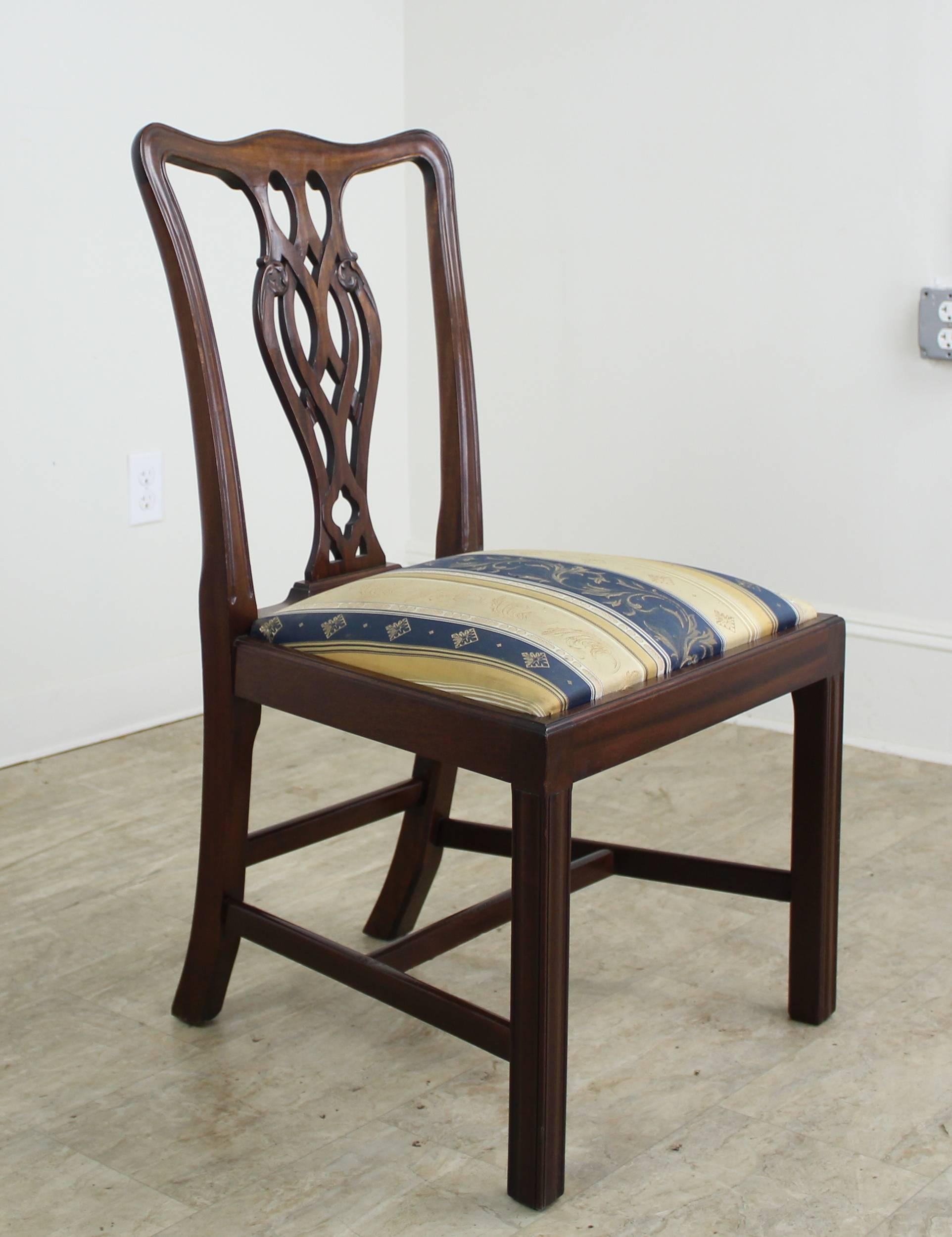 Set of Eight English Mahogany Chippendale Style Dining Chairs 4