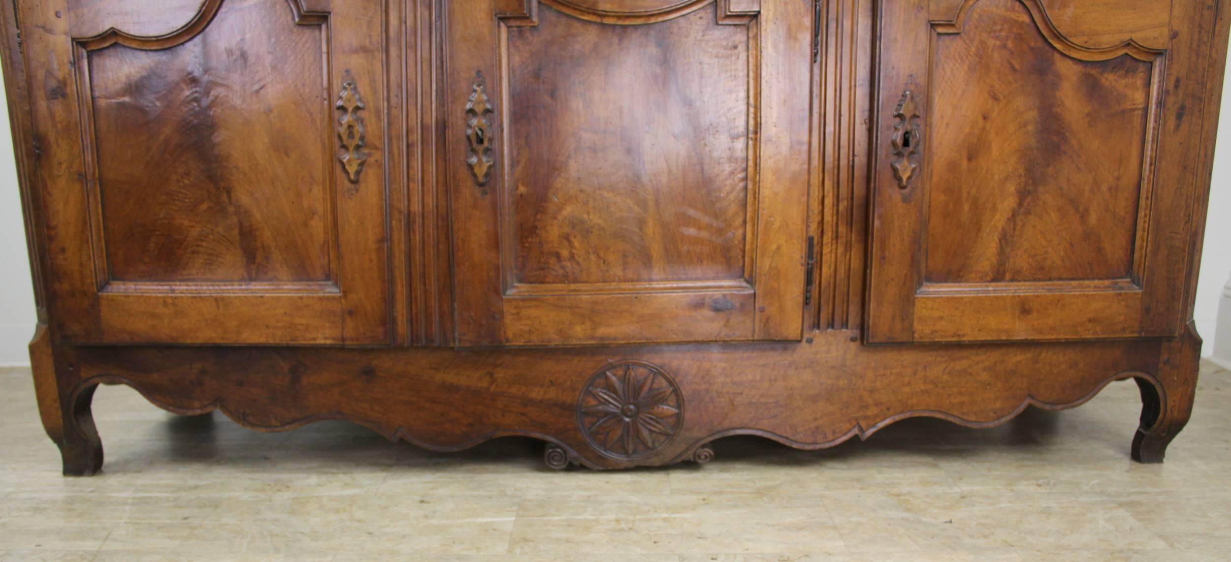 19th Century Thick Top Antique French Walnut Enfilade
