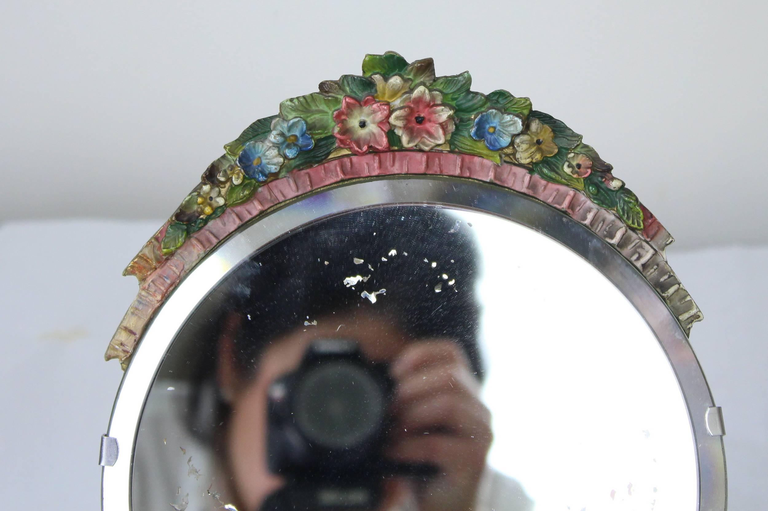 Painted Collection of Vintage English Barbola Mirrors