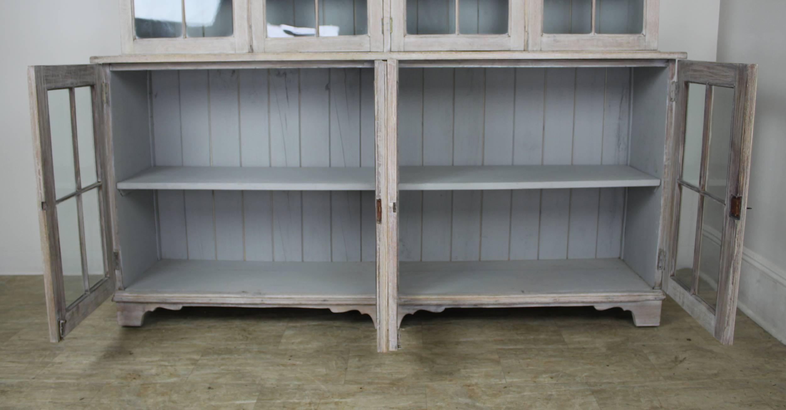 19th Century English Bleached Oak Library Bookcase