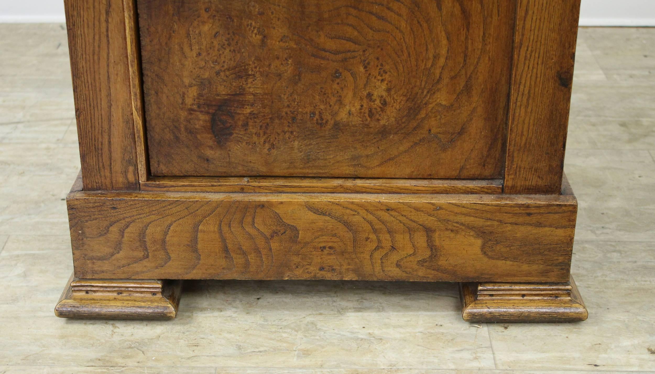 19th Century Antique French Burr Elm Side Cabinet