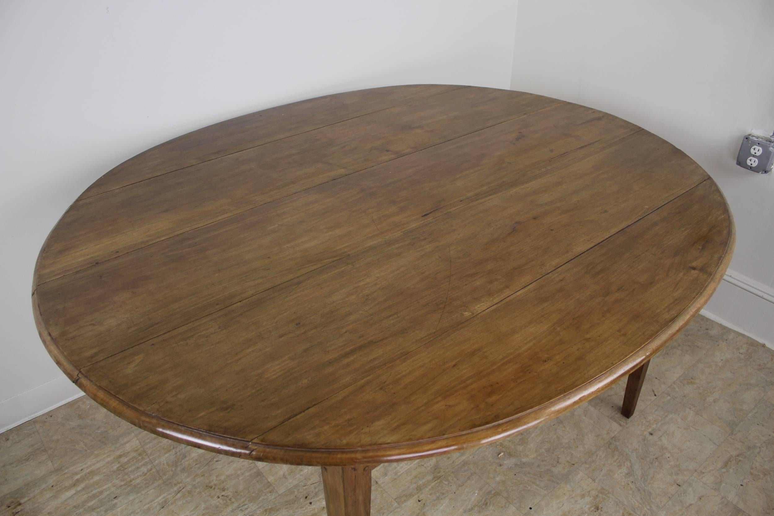 French Antique Oval Cherry Dining Table, Seats Six