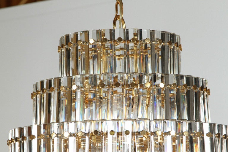 Late 20th Century Grand Seven-Tier Faceted Prism Chandelier