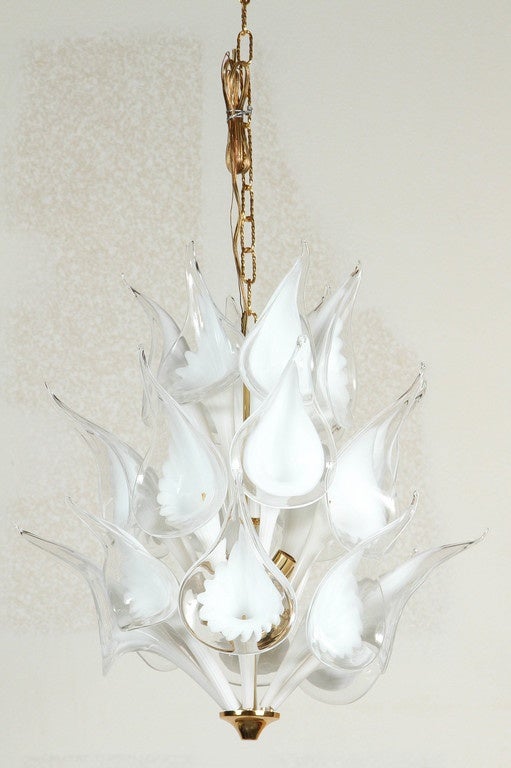 Brass Calla Lily Chandelier by Camer