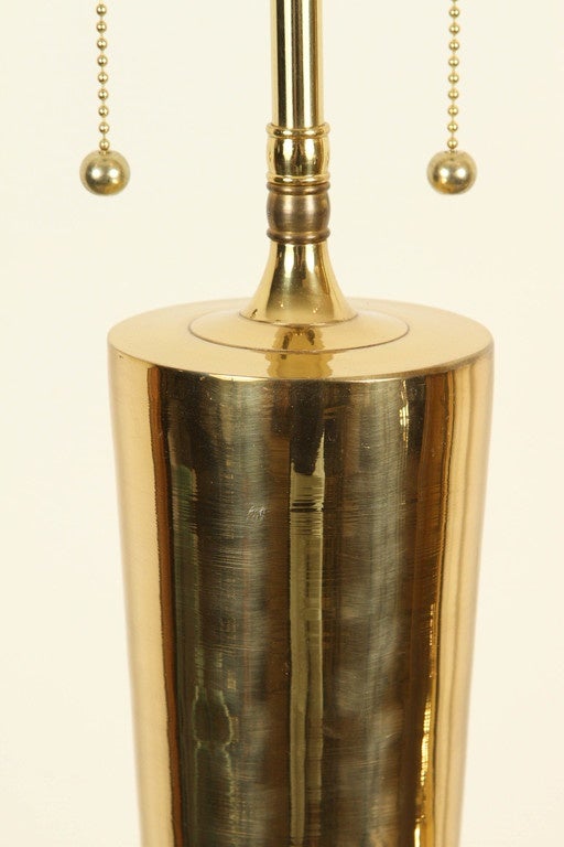 Mid-20th Century Pair of Polished Brass Table Lamps