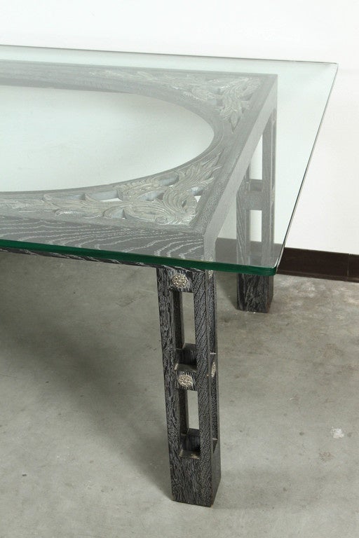 Art Deco Influenced Dining Table by James Mont In Good Condition For Sale In New York, NY