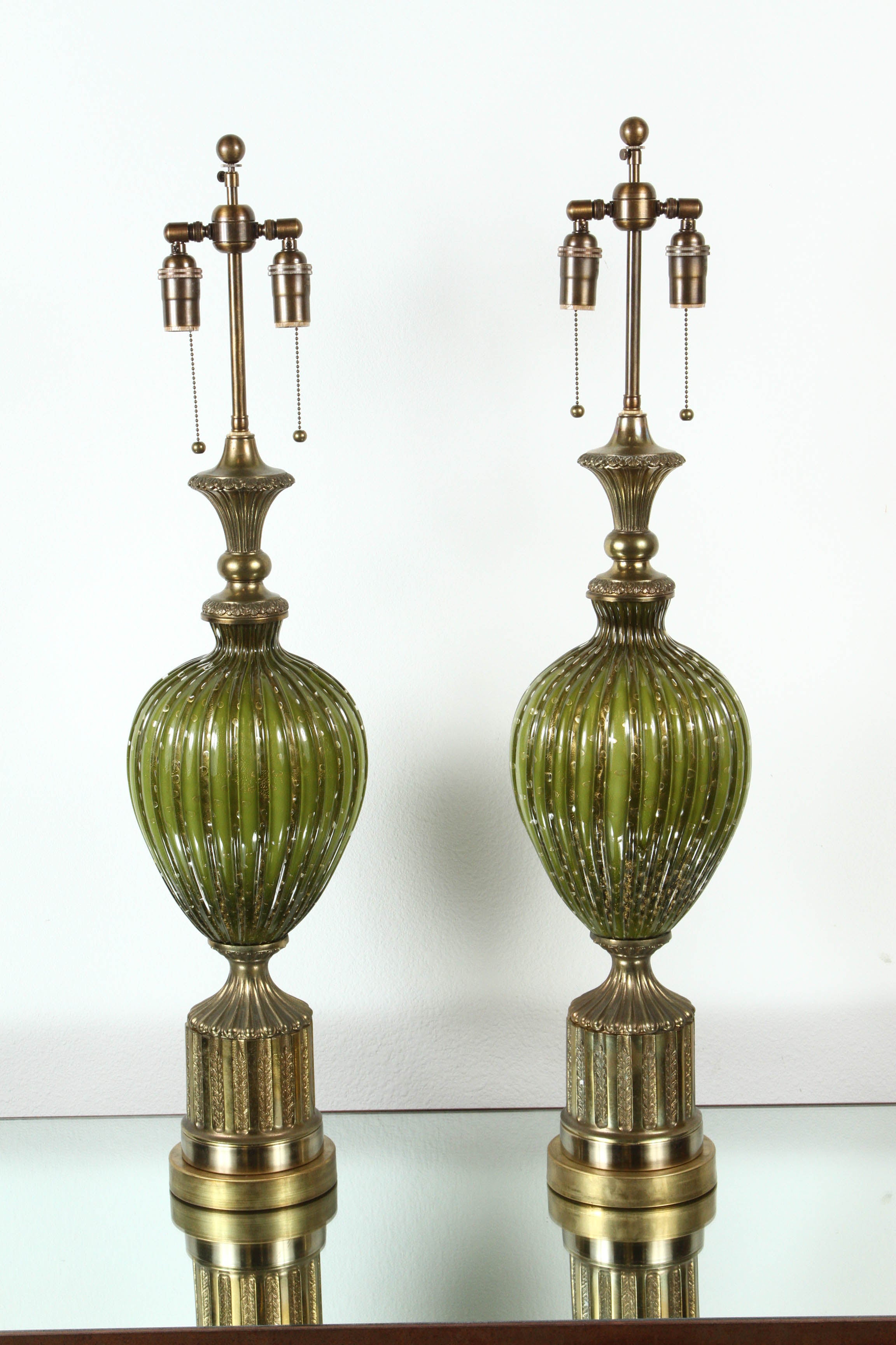 Pair of very grand Barovier table lamps.