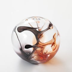Glass Orb Sculpture by Peter Bramhall 1985