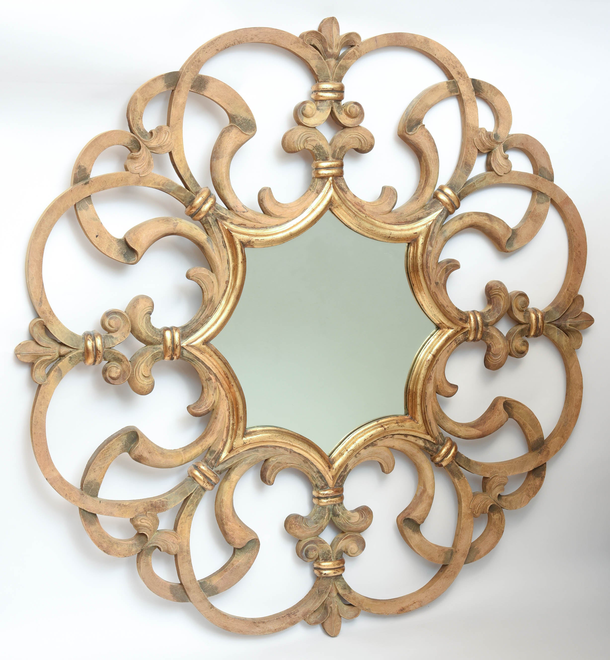Large Round Scrolled Mirror by Dauphine Mirror Company