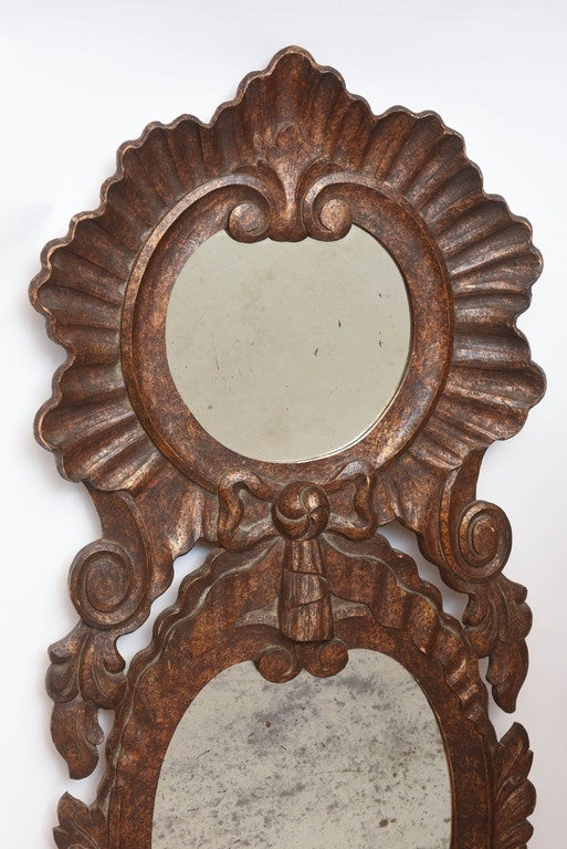 Chapman Carved Wood and Gilded Mirrored Wall Planter