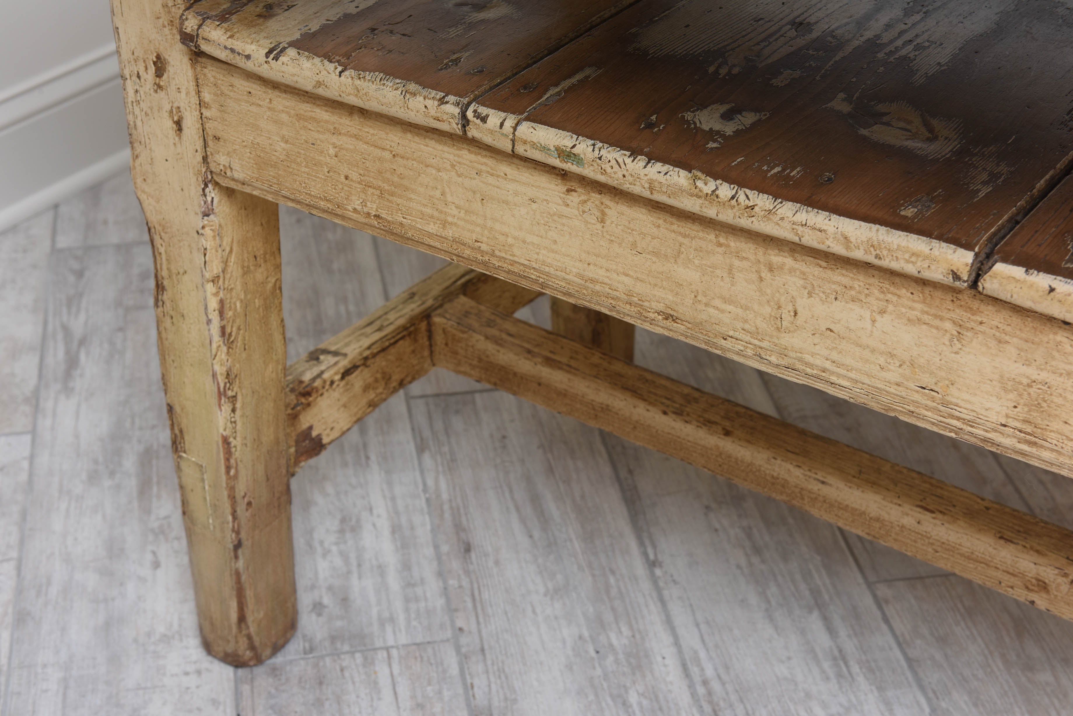 19th Century Farm Table or Settlers Bench For Sale 3