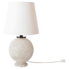 Engraved alabaster ball lamp, 1930s.