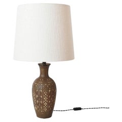 Low relief folliage pattern ceramic lamp, 1930s.