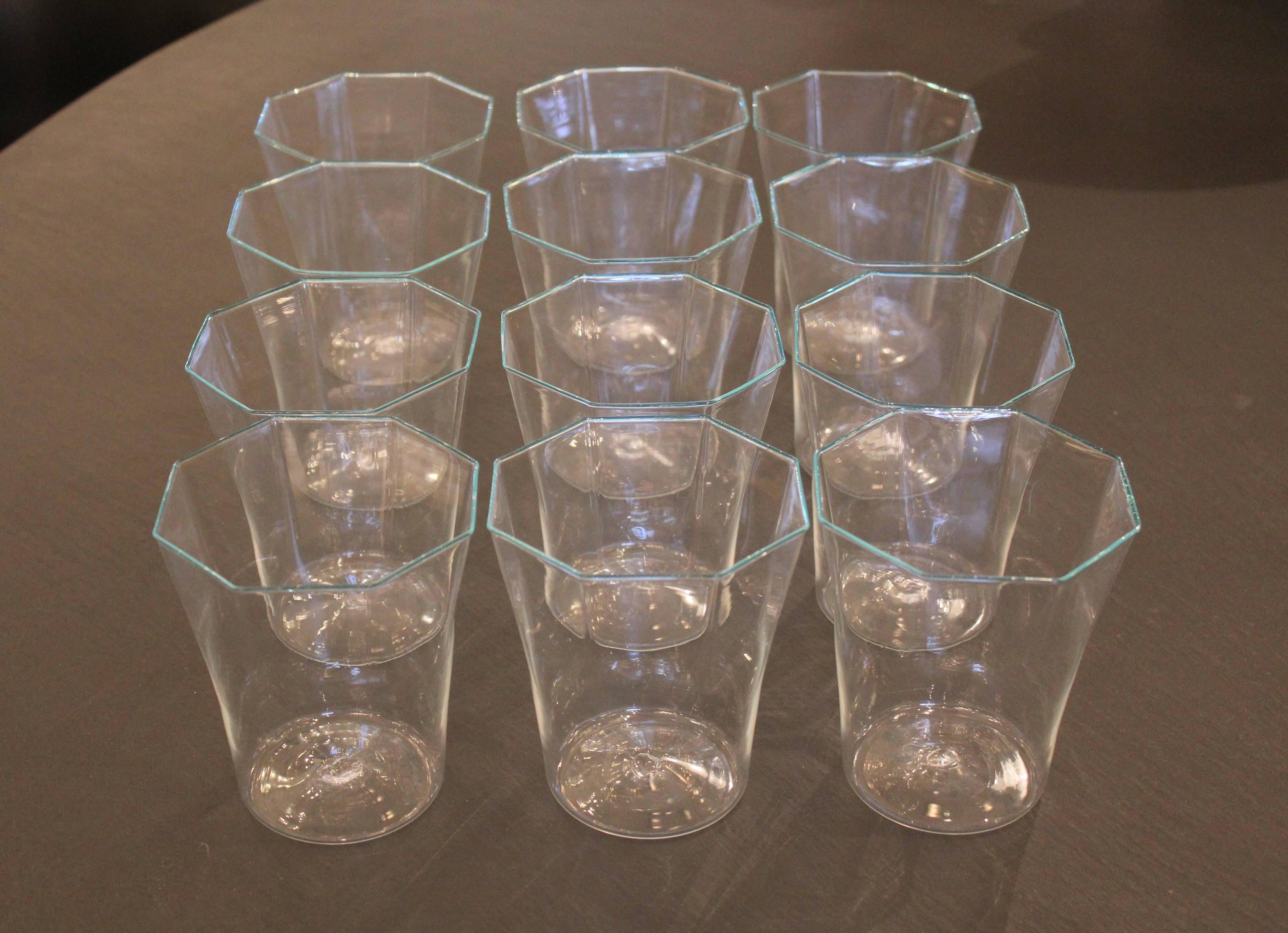 Set of 12 Large Murano Glasses from the 1930s In Excellent Condition In Los Angeles, CA