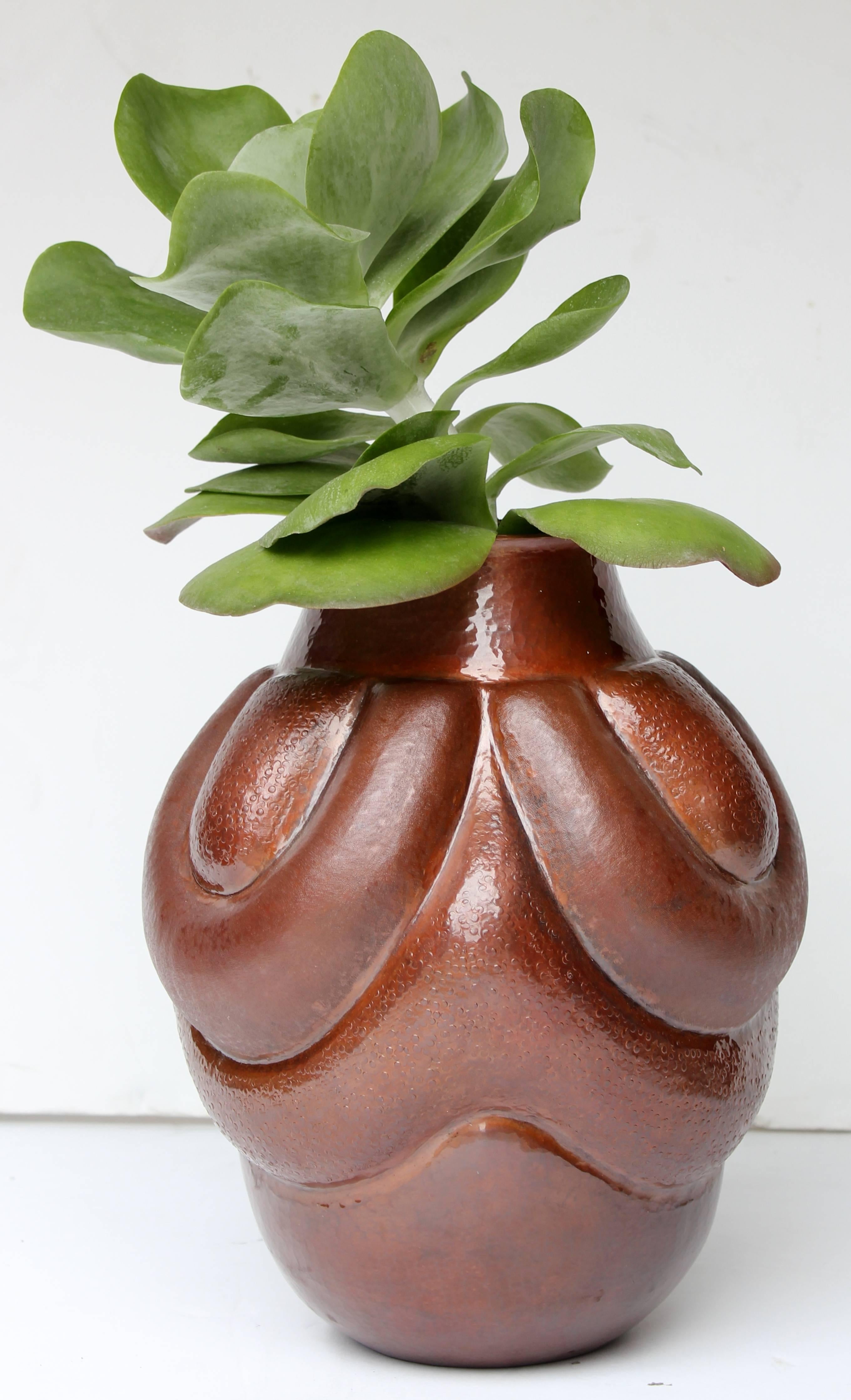 Mexican Mexico, Hand-Wrought Copper Vase III
