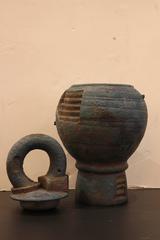 Large Stoneware Vessel with Lid