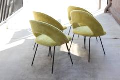 Set of Four French 1950s Chairs in Original Fleece