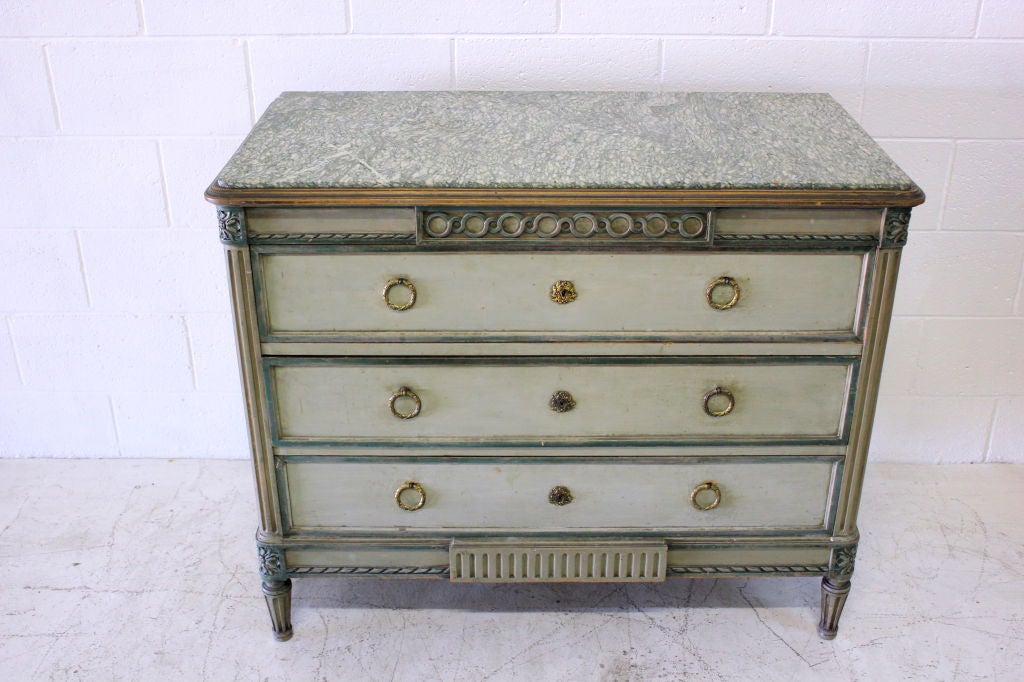 Louis XVI Cabinet with Original Marble Surface In Excellent Condition In Los Angeles, CA