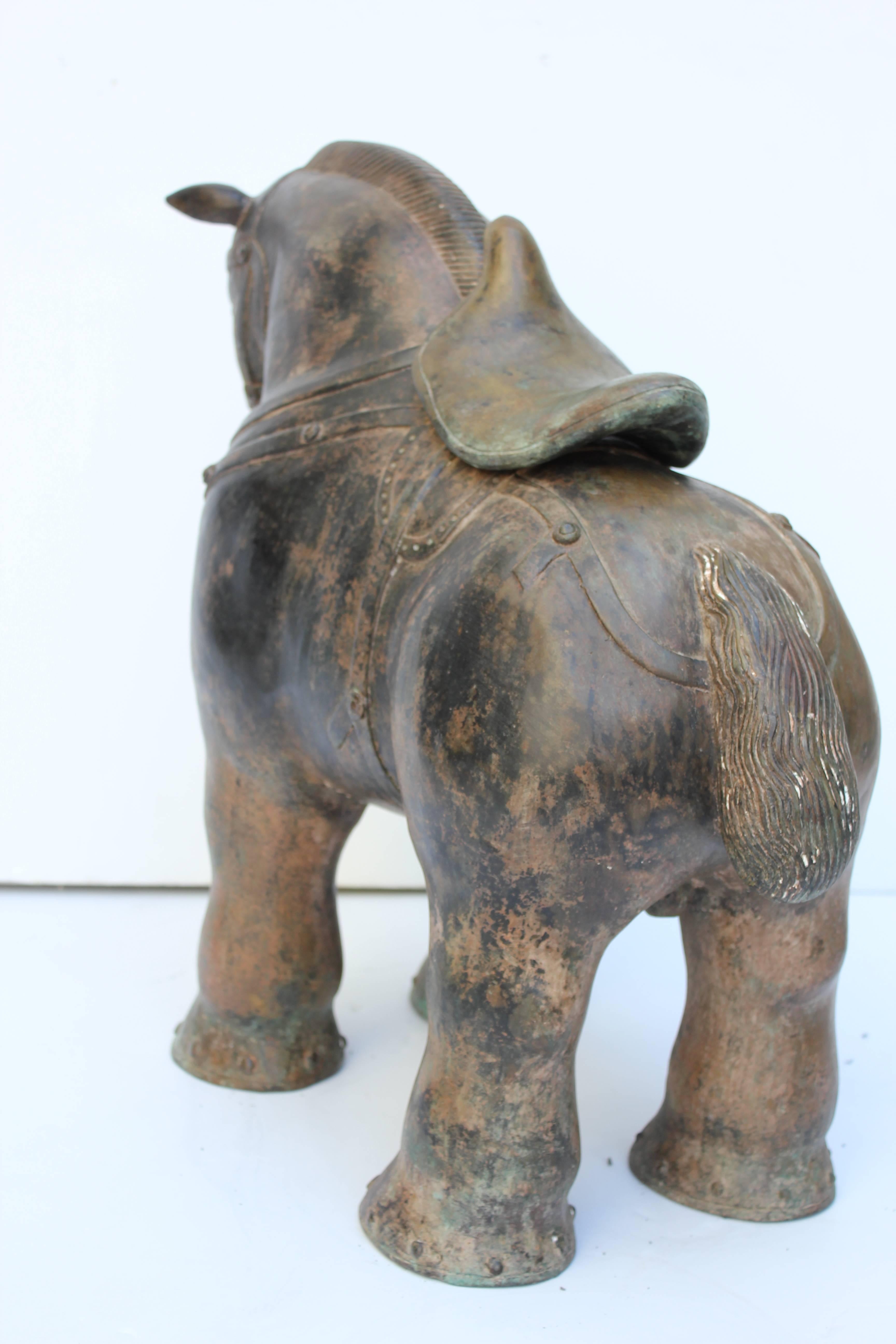 Patinated Bronze Horse Sculpture