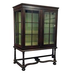 Jacobean Revival Oak Display Cabinet