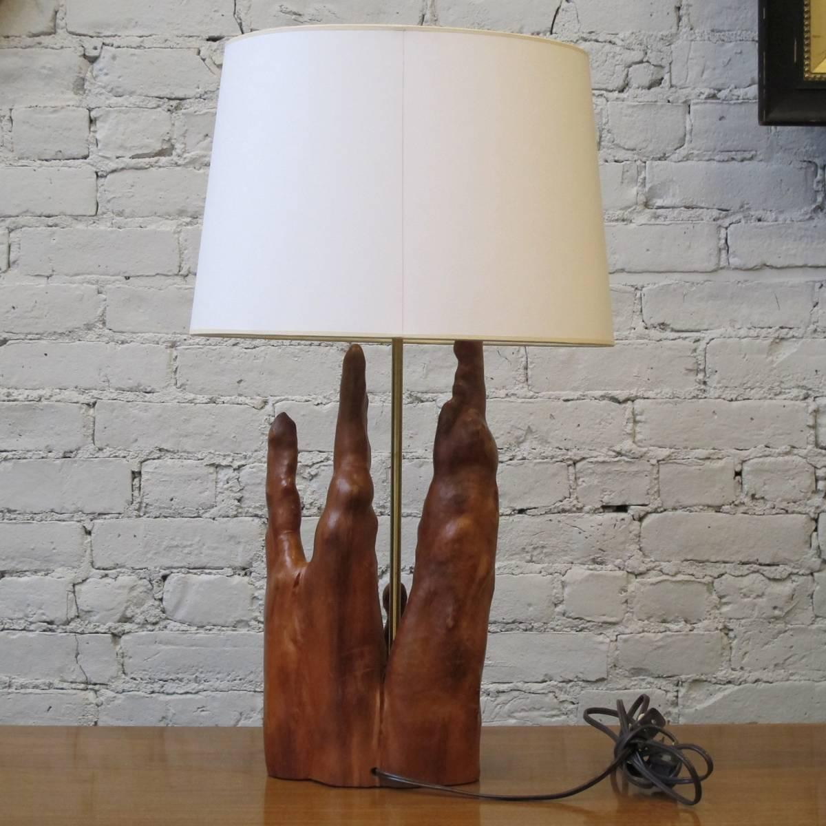 American Cypress Knee Table Lamp For Sale