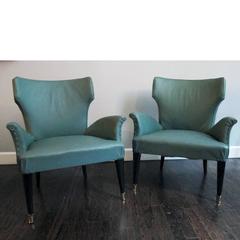 Petite Pair of 1950s Italian Armchairs