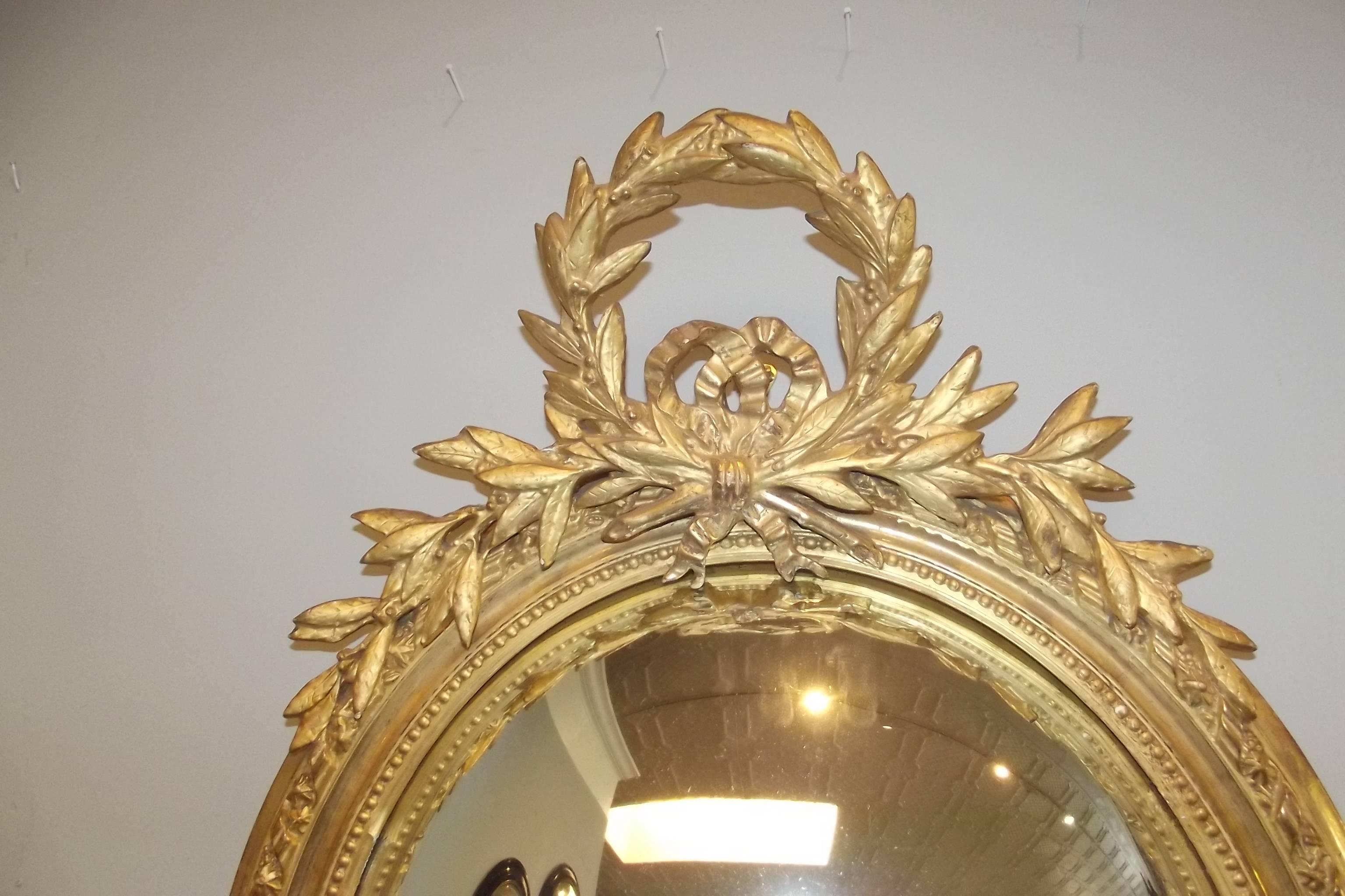 French Louis XVI Style Convex Mirror