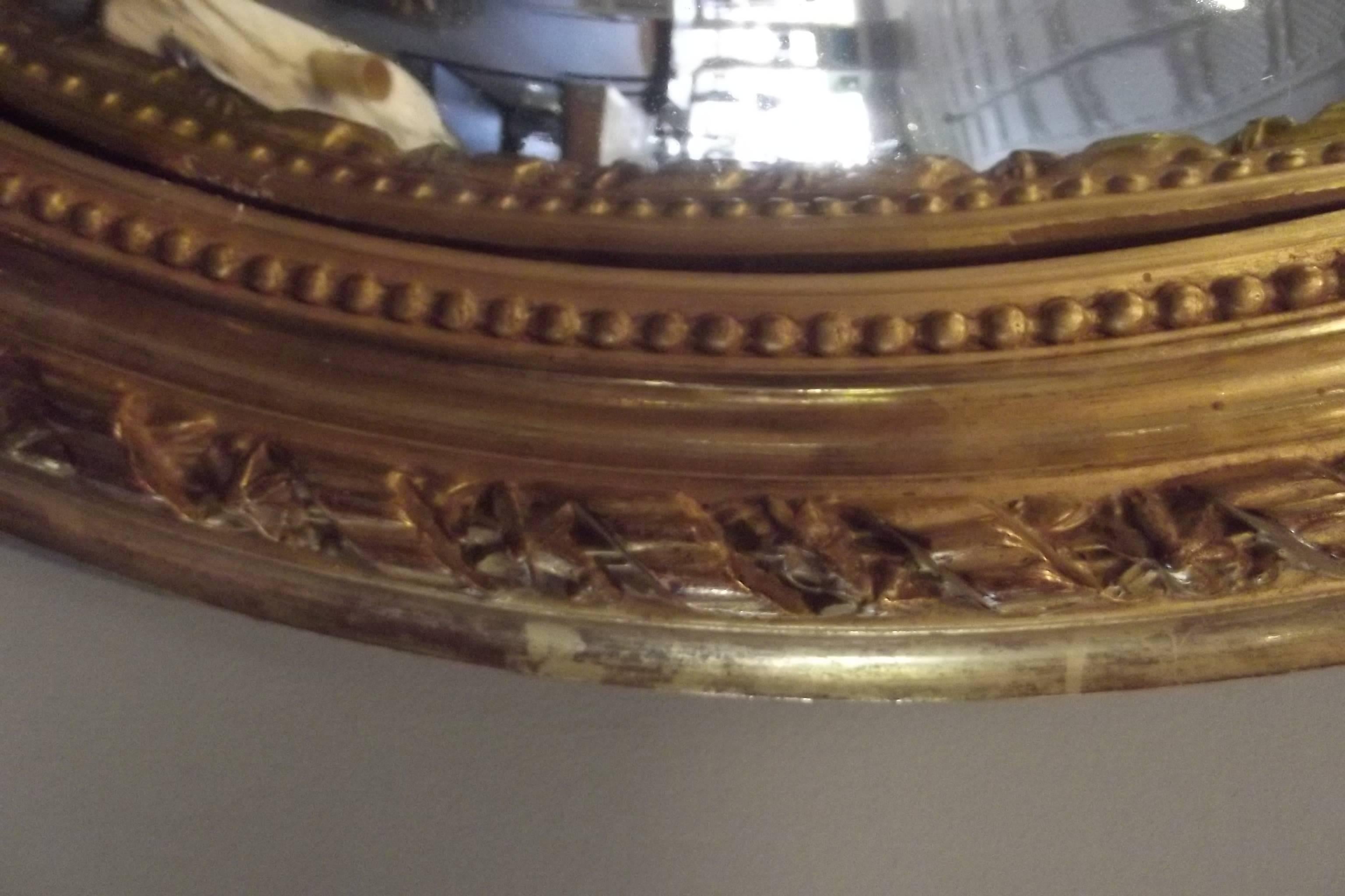 Louis XVI Style Convex Mirror In Good Condition In Bridgehampton, NY