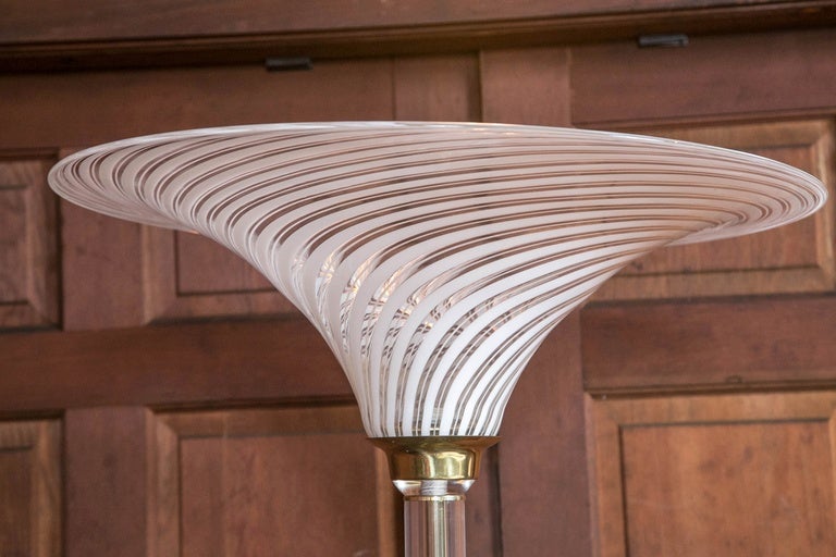 Italian Murano Glass Torchere Floor Lamp