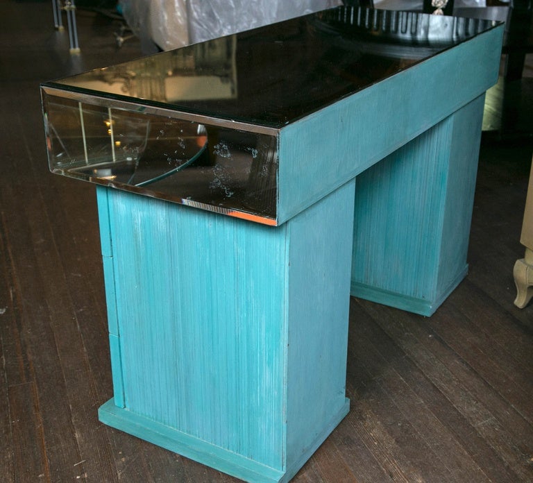Turquoise and Mirrored Dressing Table 4