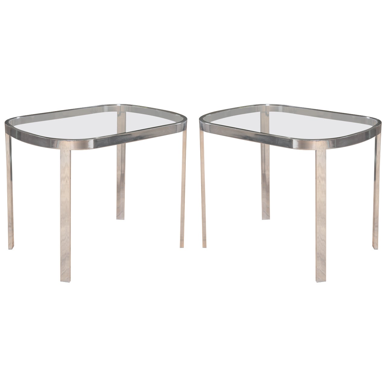 Directional Chrome Side Tables