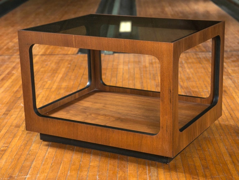Modern Pair of Mid-Century Rectangular Wood End Tables